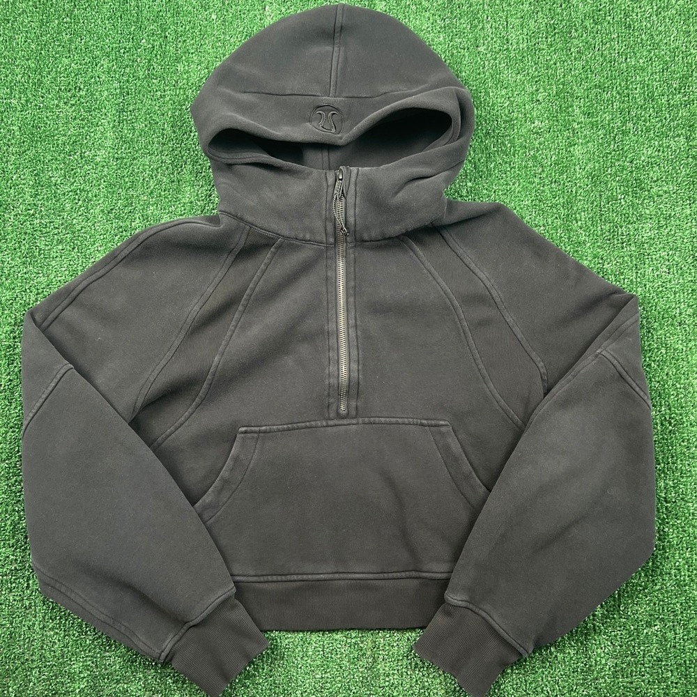 Lululemon Scuba Oversized 1/2 Zip Hoodie Boxy Black Women's M/L Athletic Workout